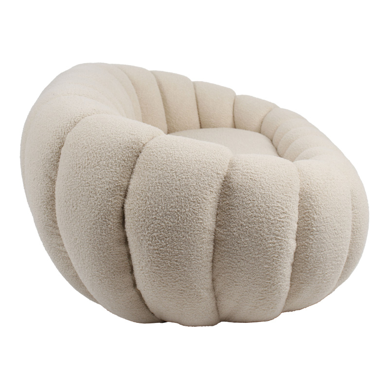 Καναπές 2θέσιος Yannick pakoworld μπουκλέ ύφασμα σε μπεζ απόχρωση 148x92x62εκ