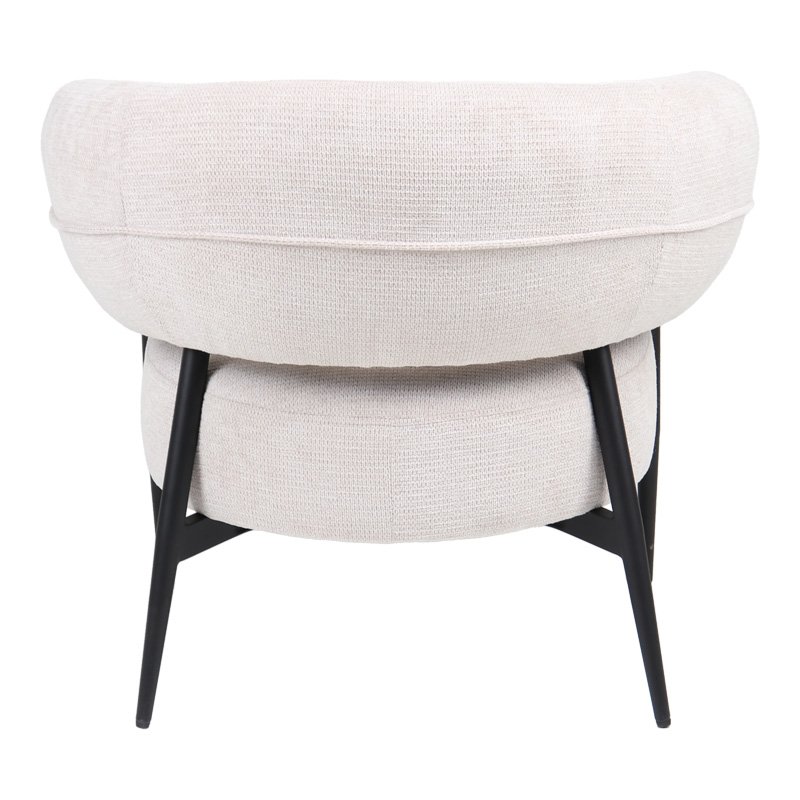 Πολυθρόνα Penfel pakoworld ύφασμα σε κρεμ απόχρωση με πόδι μαύρο μέταλλο 85x72x73εκ