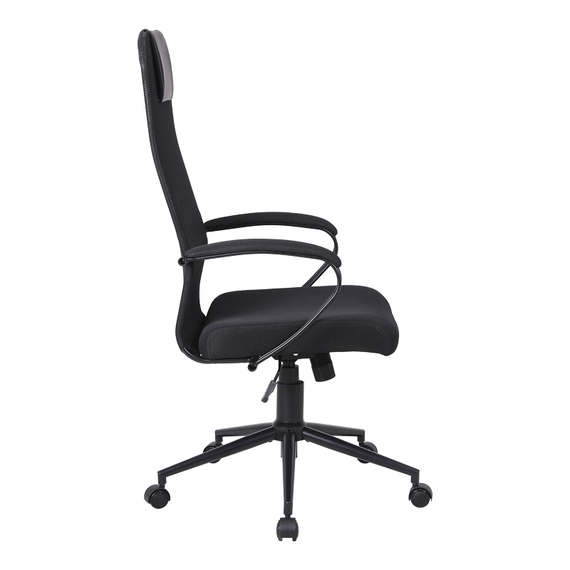 Καρέκλα γραφείου Lord I pakoworld ύφασμα σε μαύρη απόχρωση-πόδι μαύρο μέταλλο 64x61x116-126εκ