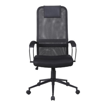 Καρέκλα γραφείου Lord I pakoworld ύφασμα σε μαύρη απόχρωση-πόδι μαύρο μέταλλο 64x61x116-126εκ