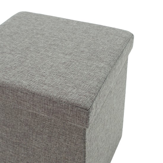 Σκαμπό-μπαούλο Crystal pakoworld ύφασμα γκρι 38x38x38εκ Σκαμπό-μπαούλο Crystal pakoworld ύφασμα γκρι 38x38x38εκ