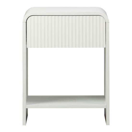Κομοδίνο Zeplen pakoworld MDF σε λευκή απόχρωση 40x40x53εκ