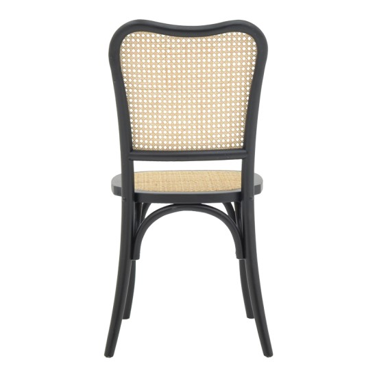 Καρέκλα στοιβαζόμενη Zozele pakoworld φυσικό rattan pe-μαύρο toon wood 45x51x88εκ Καρέκλα Zozele pakoworld φυσικό rattan pe-μαύρο toon wood 45x51x88εκ