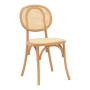 Καρέκλα στοιβαζόμενη Zoel pakoworld ξύλο οξιάς και rattan σε φυσική απόχρωση 45x52x82εκ