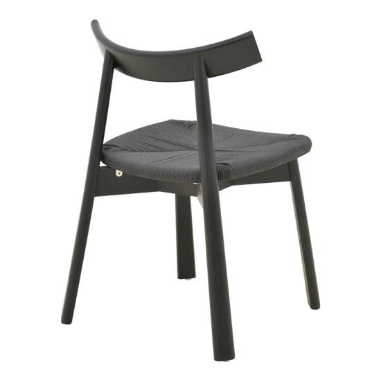Καρέκλα Clareta pakoworld rubberwood-σχοινί σε μαύρη απόχρωση 53x55x79εκ Καρέκλα Clareta pakoworld rubberwood-σχοινί σε μαύρη απόχρωση 53x55x79εκ