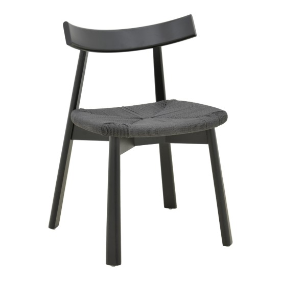 Καρέκλα Clareta pakoworld rubberwood-σχοινί σε μαύρη απόχρωση 53x55x79εκ Καρέκλα Clareta pakoworld rubberwood-σχοινί σε μαύρη απόχρωση 53x55x79εκ