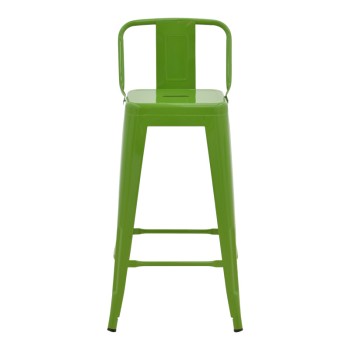 Σκαμπό μπαρ με πλάτη Utopia pakoworld μέταλλο σε πράσινη απόχρωση 42x42x97εκ