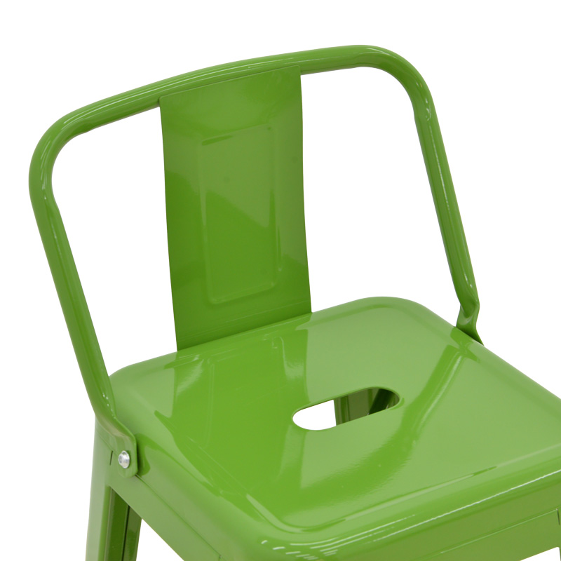 Σκαμπό μπαρ με πλάτη Utopia pakoworld μέταλλο σε πράσινη απόχρωση 42x42x97εκ