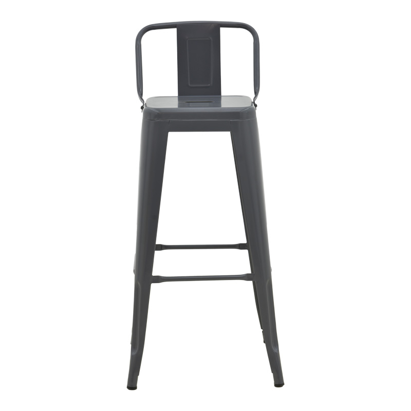 Σκαμπό μπαρ με πλάτη Utopia pakoworld μέταλλο σε ανθρακί απόχρωση 42x42x97εκ