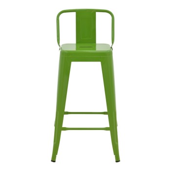 Σκαμπό μπαρ μεσαίου ύψους με πλάτη Utopia pakoworld μέταλλο σε πράσινη απόχρωση 42x42x86εκ