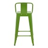 Σκαμπό μπαρ μεσαίου ύψους με πλάτη Utopia pakoworld μέταλλο σε πράσινη απόχρωση 42x42x86εκ