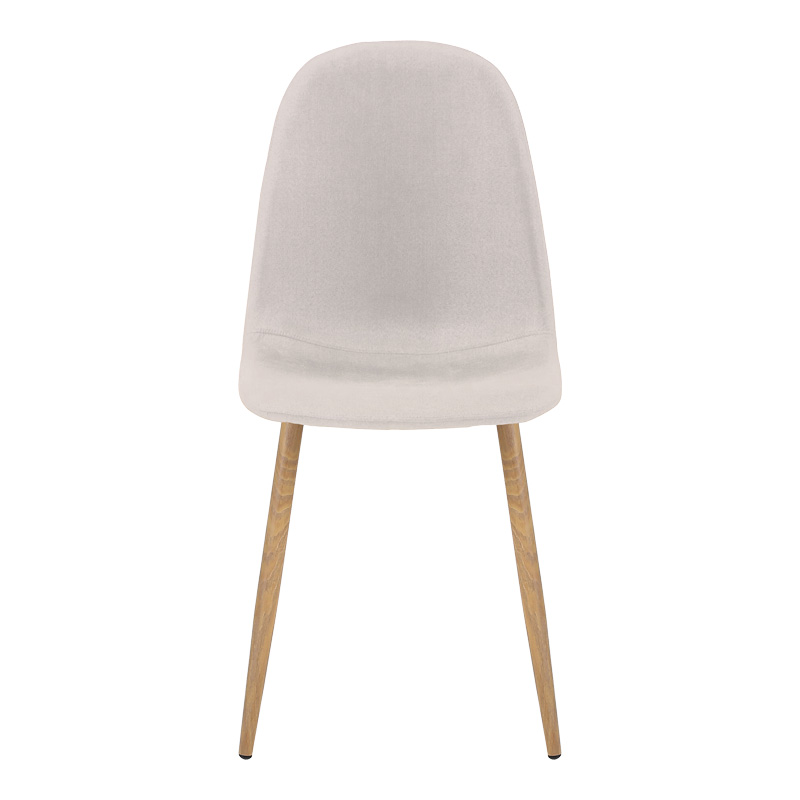 Καρέκλα Bella pakoworld ανοιχτό γκρι ύφασμα με πόδι μέταλλο σε φυσική απόχρωση 43.5x52x89εκ