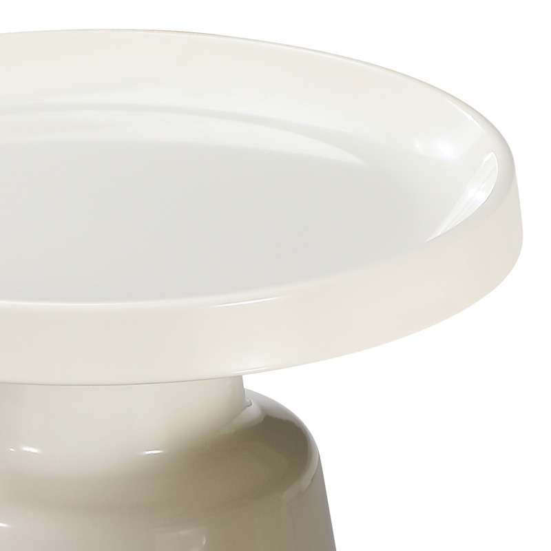 Βοηθητικό τραπέζι Ginoze pakoworld μέταλλο σε λευκή απόχρωση Φ50x48.5εκ