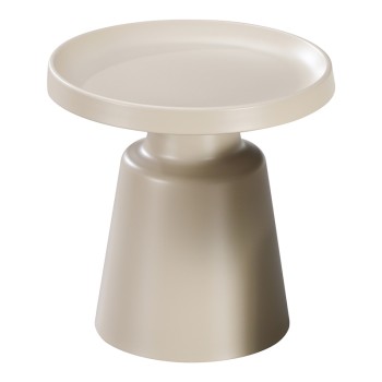 Βοηθητικό τραπέζι Ginoze pakoworld μέταλλο σε cappuccino απόχρωση Φ50x50.5εκ