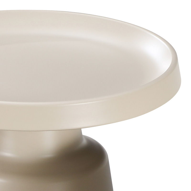 Βοηθητικό τραπέζι Ginoze pakoworld μέταλλο σε cappuccino απόχρωση Φ50x48.5εκ