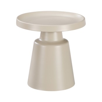 Βοηθητικό τραπέζι Ginoze pakoworld μέταλλο σε cappuccino απόχρωση Φ50x50.5εκ