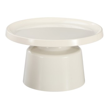 Τραπέζια σαλονιού Ginoze pakoworld σετ 2τεμ μέταλλο σε λευκή απόχρωση