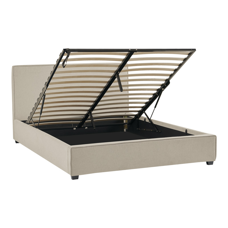 Κρεβάτι διπλό Bedka pakoworld ύφασμα γκρι 160x200εκ