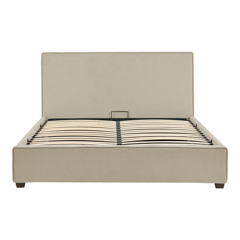 Κρεβάτι διπλό Bedka pakoworld ύφασμα γκρι 160x200εκ