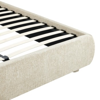 Κρεβάτι Salena pakoworld ύφασμα σε μπεζ απόχρωση 160x200εκ