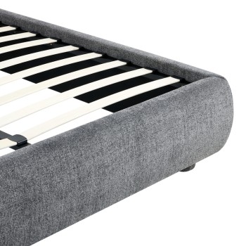 Κρεβάτι Salena pakoworld ύφασμα σε ανθρακί απόχρωση 160x200εκ