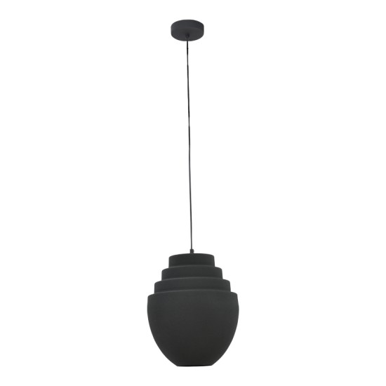 Φωτιστικό οροφής Kelsy Inart E27 μαύρο μέταλλο Φ30x122εκ Φωτιστικό οροφής Kelsy Inart E27 μαύρο μέταλλο Φ30x122εκ