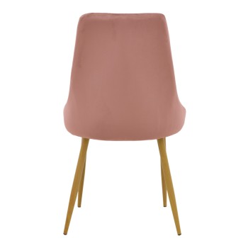 Καρέκλα Azori pakoworld σάπιο μήλο βελούδο με πόδι μετάλλου σε φυσική απόχρωση 49x55x85εκ