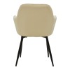 Πολυθρόνα Noor pakoworld μπεζ βελούδο με πόδι μετάλλου σε μαύρη απόχρωση 58x58x86εκ