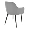 Πολυθρόνα Noor pakoworld γκρι βελούδο με πόδι μετάλλου σε μαύρη απόχρωση 58x58x86εκ