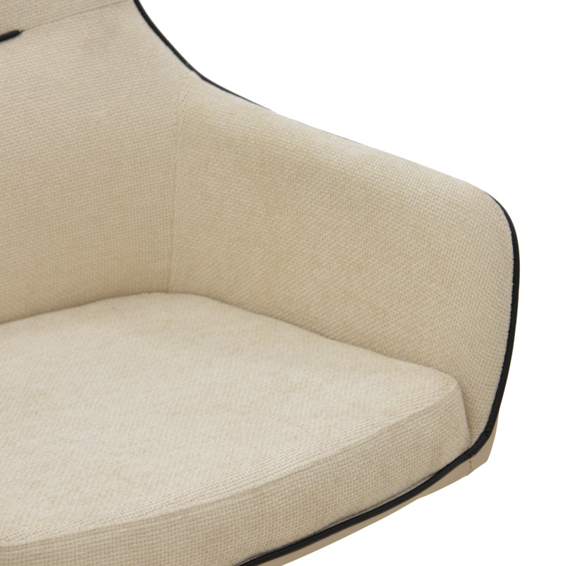 Πολυθρόνα Debra pakoworld περιστρεφόμενη μπεζ ύφασμα-pu με πόδι μετάλλου σε μαύρη απόχρωση 60x64x83εκ