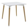 Τραπέζι Natali pakoworld MDF λευκό-πόδια σε φυσική απόχρωση 80x80x76εκ