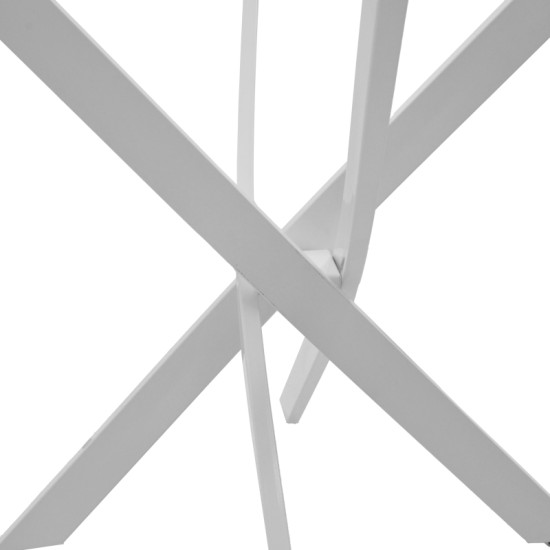 Τραπέζι Antoro pakoworld γυαλί και μεταλλικά πόδια σε λευκή απόχρωση Φ100x75εκ Τραπέζι Antoro pakoworld γυαλί και μεταλλικά πόδια σε λευκή απόχρωση Φ100x75εκ