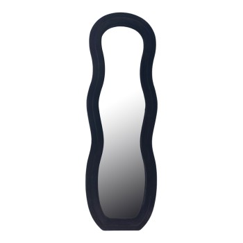 Καθρέπτης Glinde Inart βελούδο σε μαύρη απόχρωση 50x3.3x150εκ