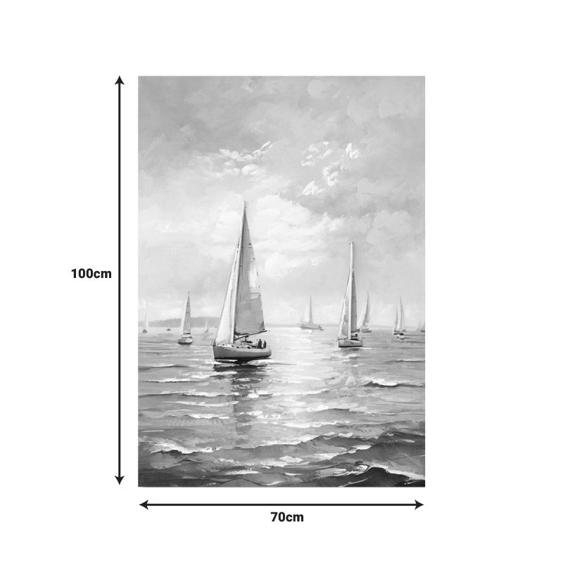 Πίνακας σε καμβά Sailsy I Inart 70x3x100εκ