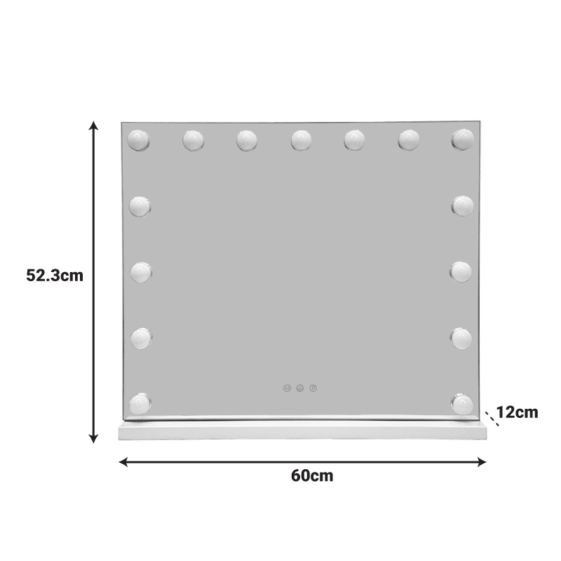 Καθρέπτης Led Hollywood Inart μέταλλο λευκό 60x12x52.3εκ