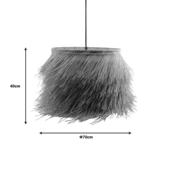 Φωτιστικό οροφής Hairy Inart Ε27 ρατάν σε φυσική απόχρωση Φ70x40εκ Φωτιστικό οροφής Hairy Inart Ε27 ρατάν σε φυσική απόχρωση Φ70x188εκ