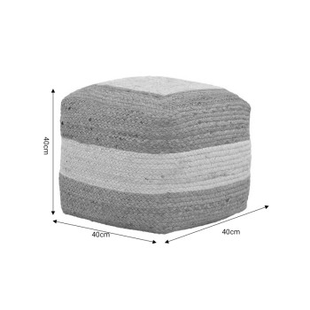 Σκαμπό-πουφ Sofian Inart μπεζ 100% γιούτα 40x40x35εκ