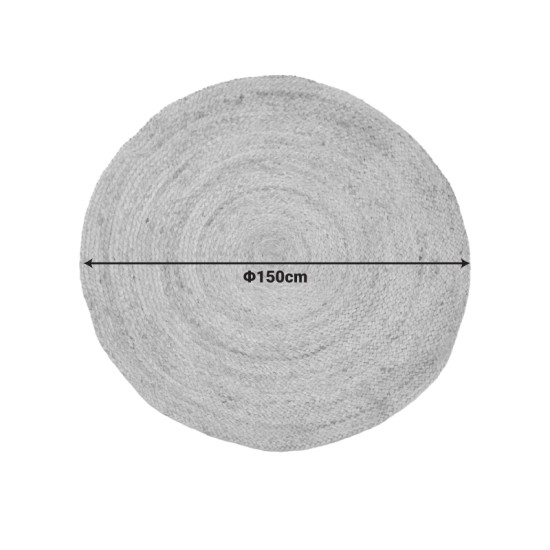 Χαλί Solon Inart μπεζ γιούτα Φ150x1εκ Χαλί Solon Inart μπεζ γιούτα Φ150x1εκ