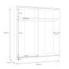 Ντουλάπα ρούχων Noez I pakoworld δίφυλλη με ράφια σε λευκή απόχρωση 170.5x61x190.5εκ