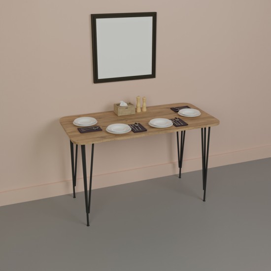 Τραπέζι Polkan pakoworld oak μελαμίνης-μαύρο μέταλλο 120x60x73εκ Τραπέζι Polkan pakoworld oak μελαμίνης-μαύρο μέταλλο 120x60x73εκ
