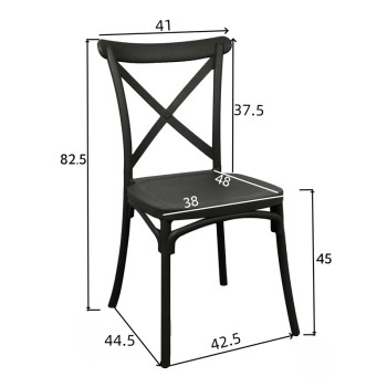Καρέκλα Crossie pakoworld στοιβαζόμενη pp σε απόχρωση cappucino 38x46.5x82εκ
