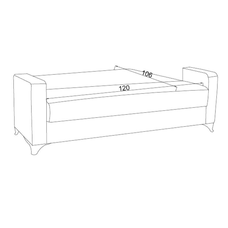 Καναπές-κρεβάτι με αποθηκευτικό χώρο διθέσιος Vox pakoworld κρεμ ύφασμα 154x82x83εκ