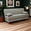Καναπές-κρεβάτι με αποθηκευτικό χώρο τριθέσιος Romina pakoworld ανοιχτό γκρι ύφασμα 190x85x90εκ