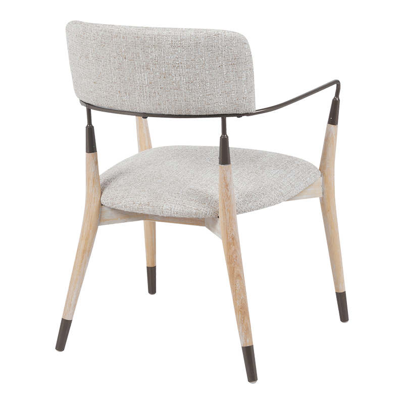 Πολυθρόνα Sentana pakoworld μέταλλο-ξύλο και ύφασμα σε μπεζ-καφέ απόχρωση 56.5x56x79εκ