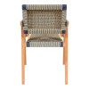 Πολυθρόνα Salama pakoworld σκελετός teak ξύλο σε φυσική απόχρωση και κρεμ-μαύρο σχοινί 57x60x85εκ