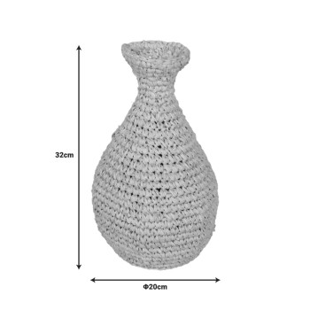Βάζο Sannery I Inart sisal σε φυσική απόχρωση Φ20x32εκ