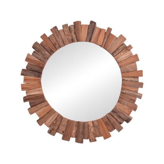 Καθρέπτης Rounder pakoworld teak ξύλο σε φυσική απόχρωση Φ80x4εκ Καθρέπτης Rounder pakoworld teak ξύλο σε φυσική απόχρωση Φ80x4εκ