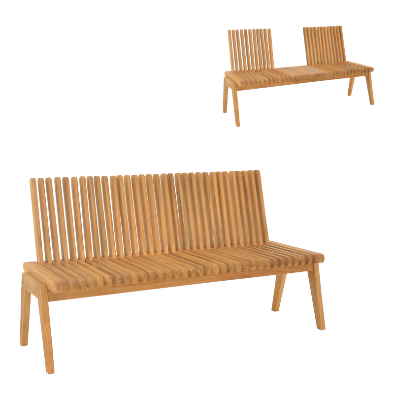 Παγκάκι Jey pakoworld teak ξύλο σε φυσική απόχρωση 120x45x40εκ