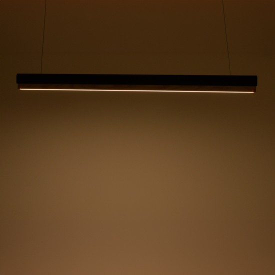 Φωτιστικό οροφής Rafmole pakoworld led μαύρο μέταλλο-ξύλο 120x7.5εκ Φωτιστικό οροφής Rafmole pakoworld led μαύρο μέταλλο-ξύλο 120x7.5εκ