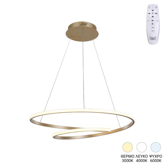 Φωτιστικό οροφής Rexon pakoworld led μέταλλο χρυσό Φ49x12εκ